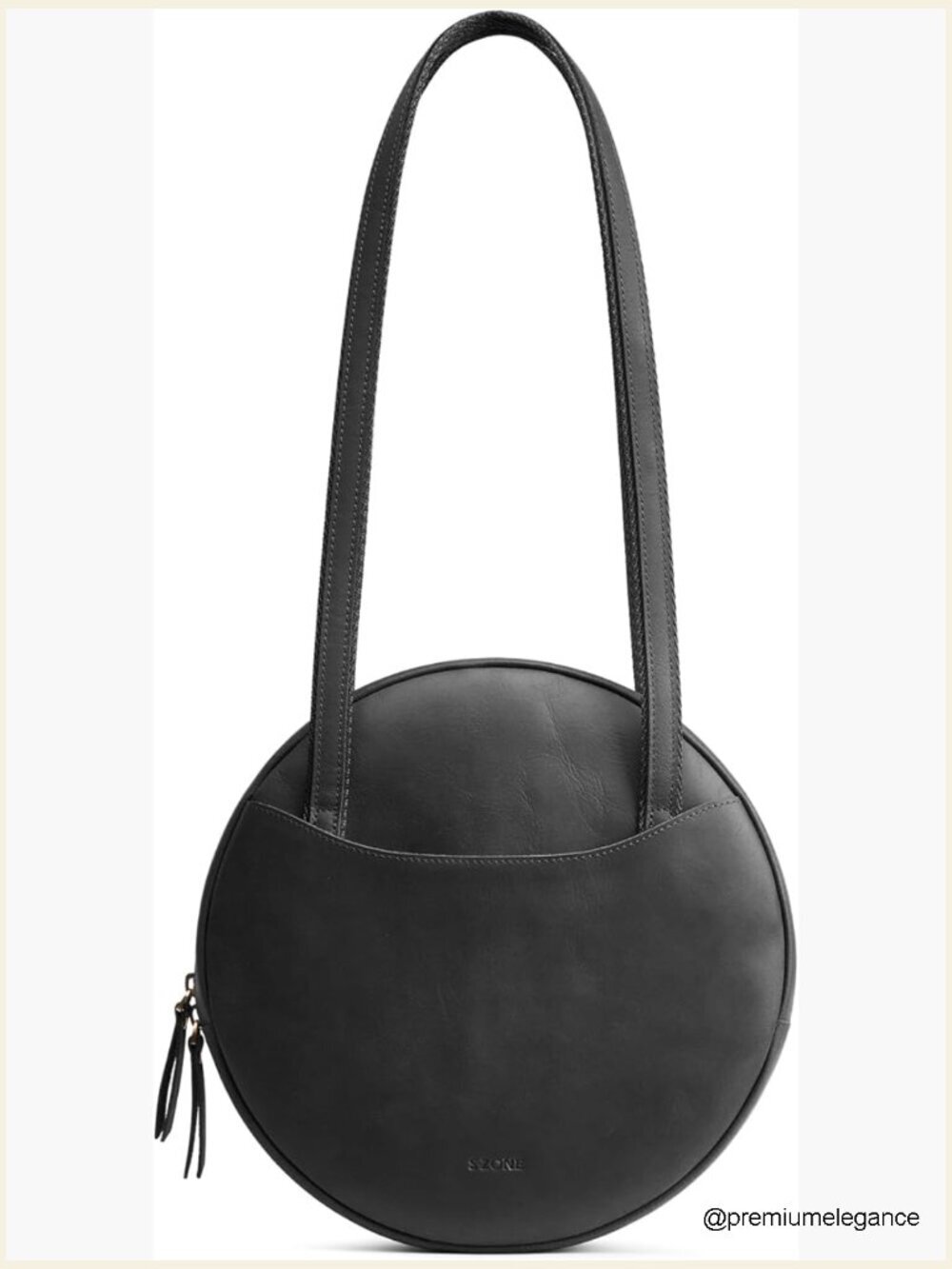Geometric Design Leather Circle Shoulder Bag Tote